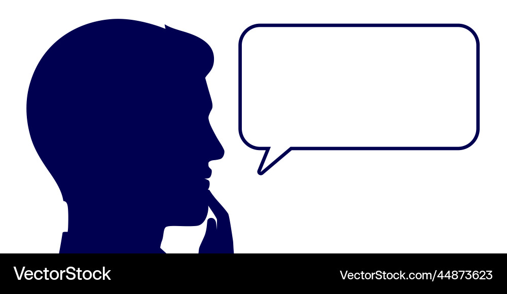 Man with empty text bubble flat style Vector Image