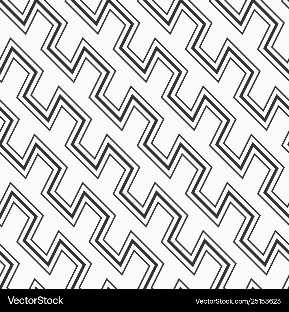 Monochrome seamless pattern with zig zag lines vector image