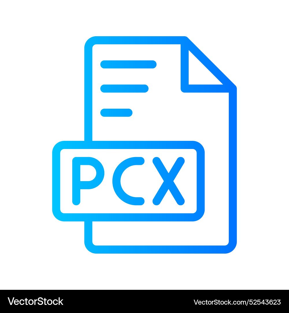 Pcx document file picture gradient icon format Pcx document file picture gradient icon format vector image