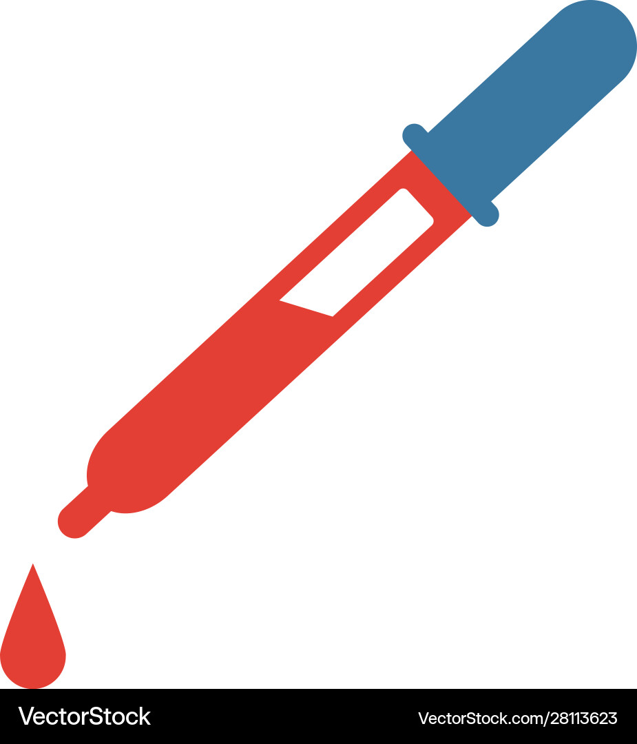Pipette flat icon colored simple element from vector image