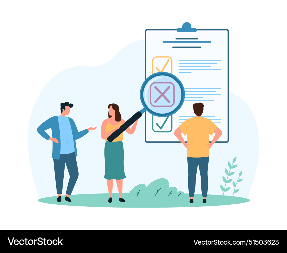 Rejection of document and file survey test Rejection of document and file survey test vector image