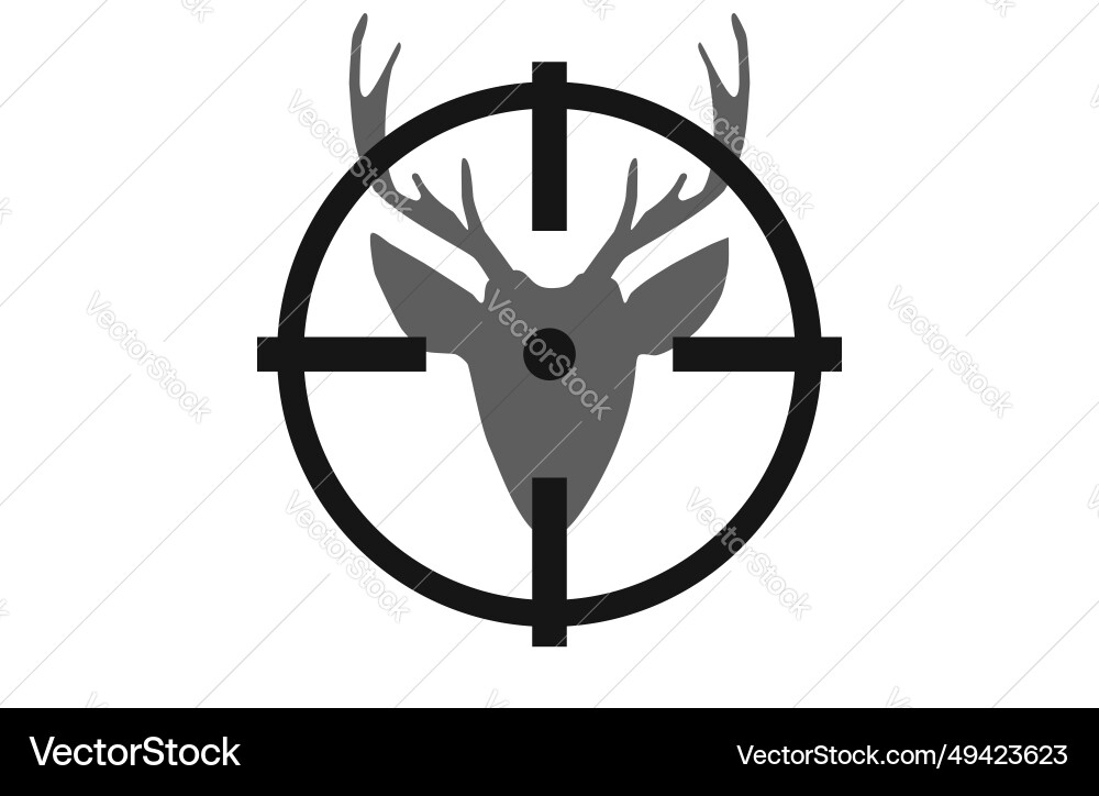 Scope deer target pointing vector image