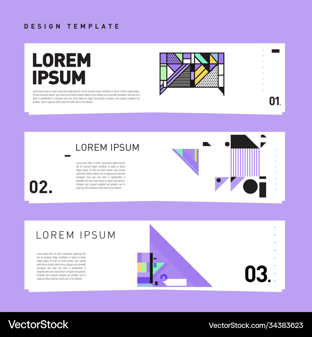 Set abstract banner web design template retro Vector Image