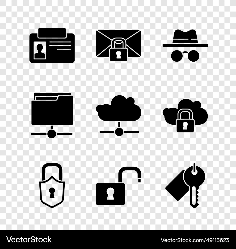 Set identification badge mail message lock Set identification badge mail message lock vector image