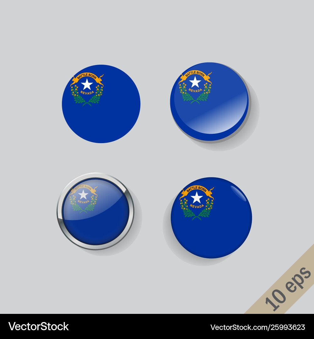 Set round buttons with image nevada Vector Image