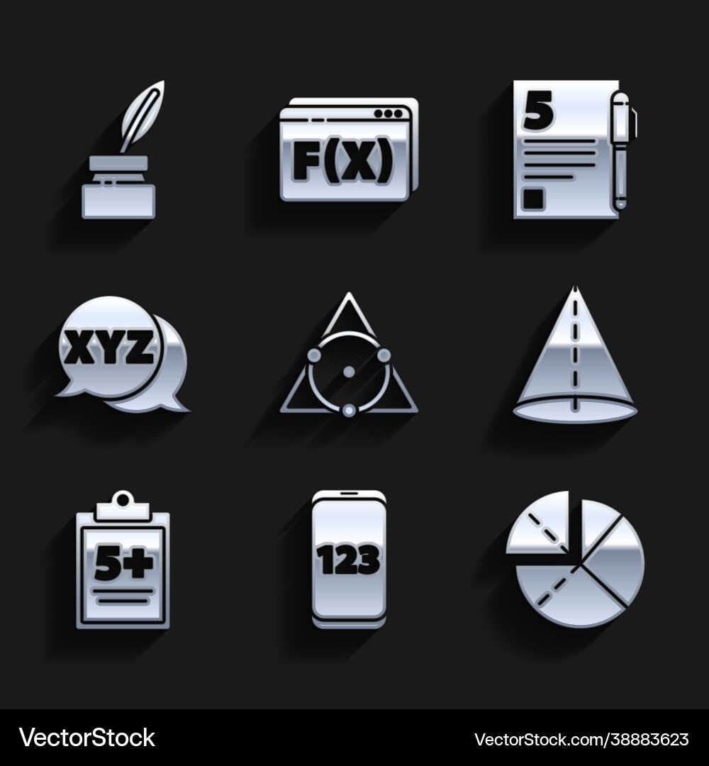 Set triangle math mobile calculator interface Set triangle math mobile calculator interface vector image