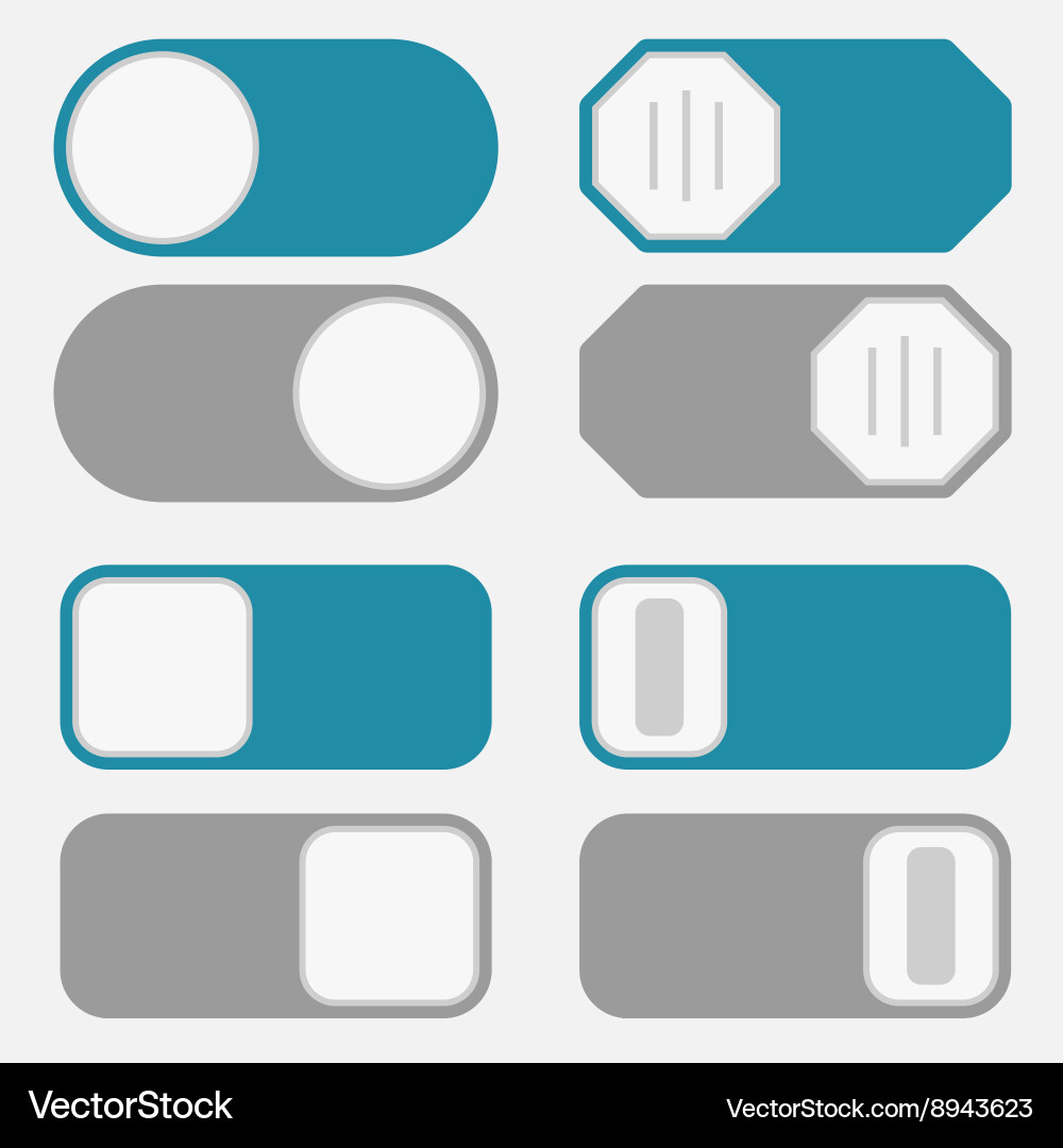 Toggle Switch Icon Set vector image