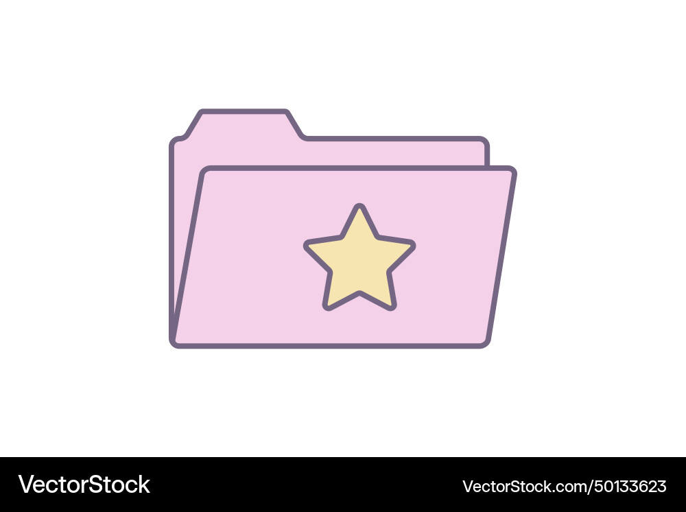 Y2k interface icon folder with asterisk Vector Image