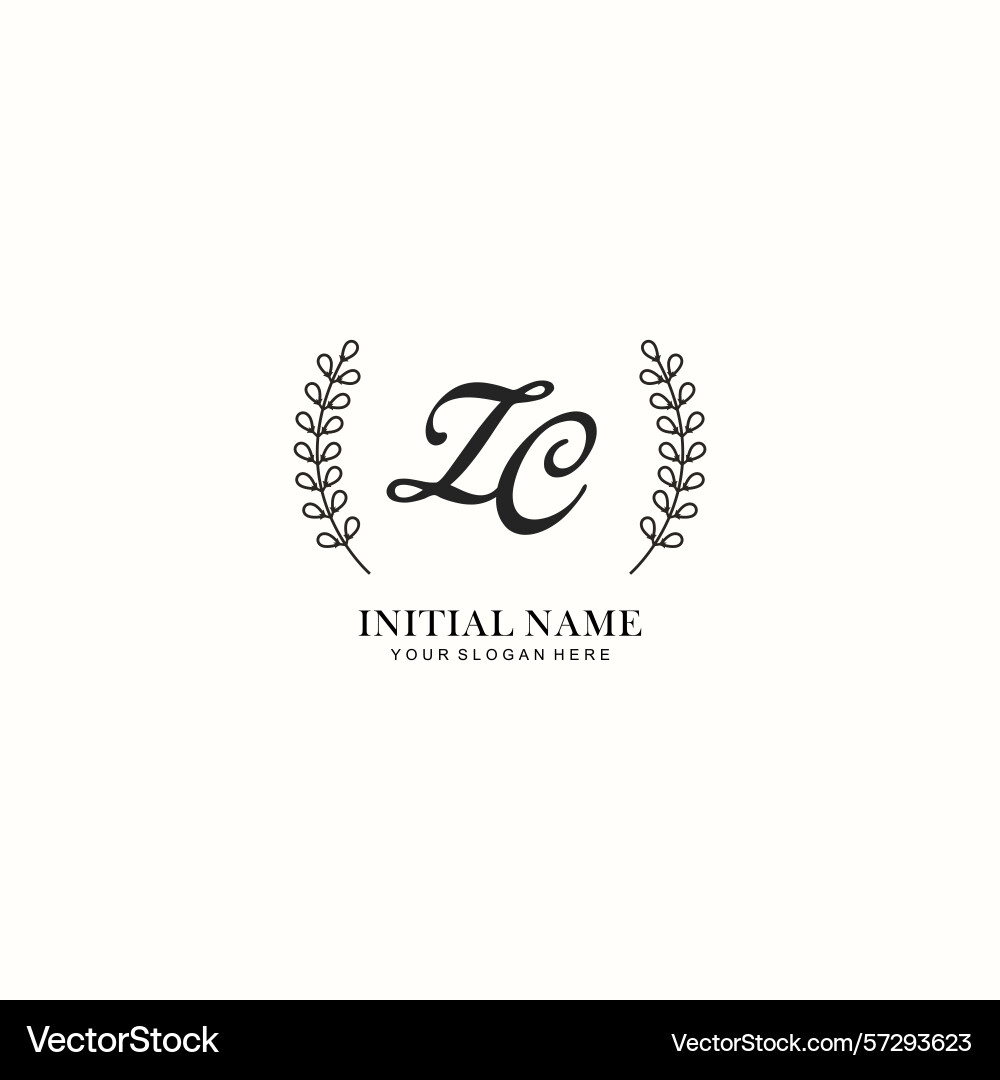 Zc initial logo templates with botanical elements Zc initial logo templates with botanical elements Vector Image