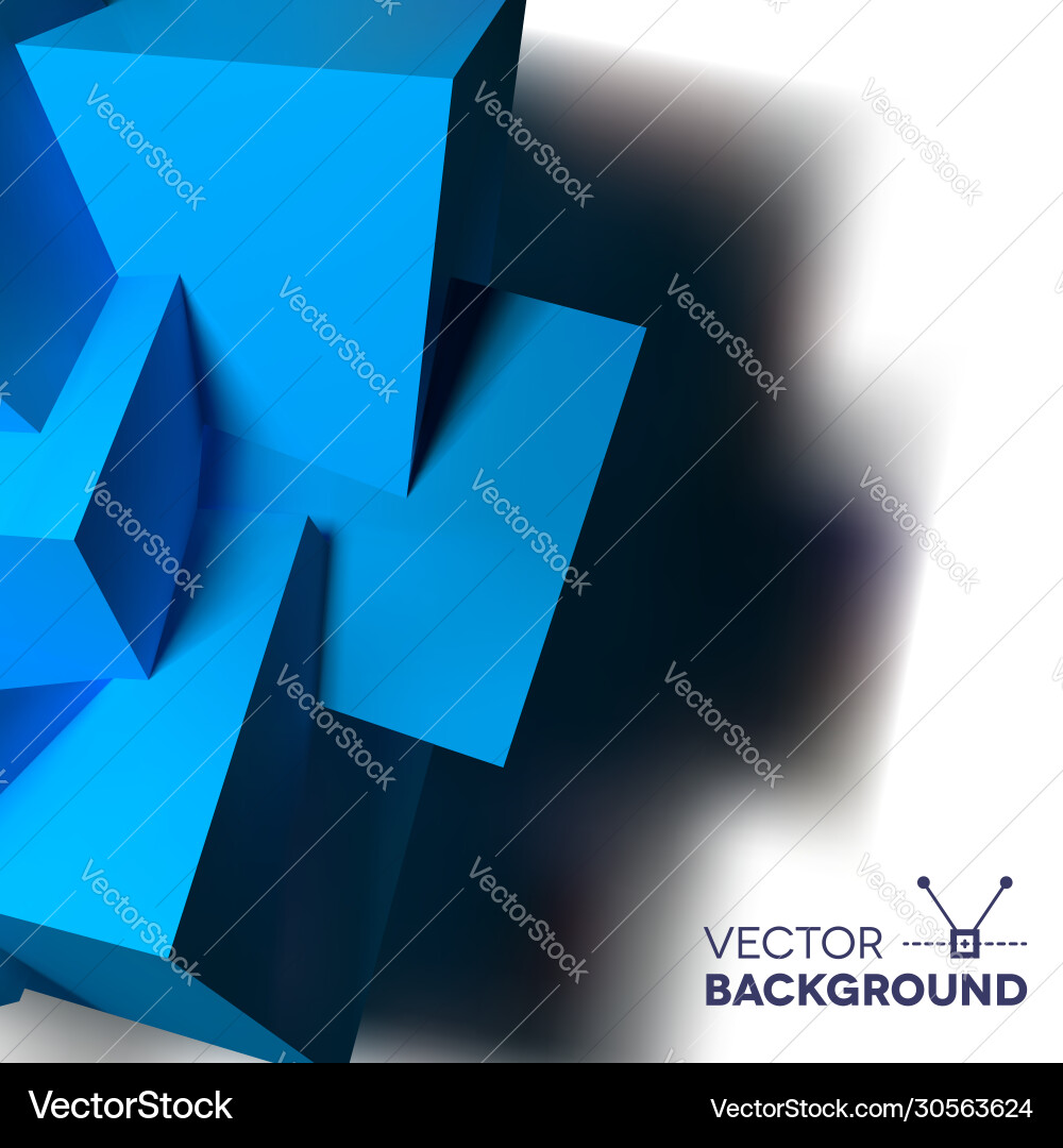 Abstract background with overlapping blue cubes Vector Image