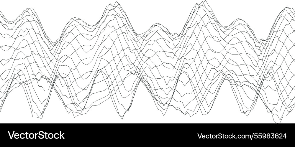 Abstract black and white waveforms pattern vector image