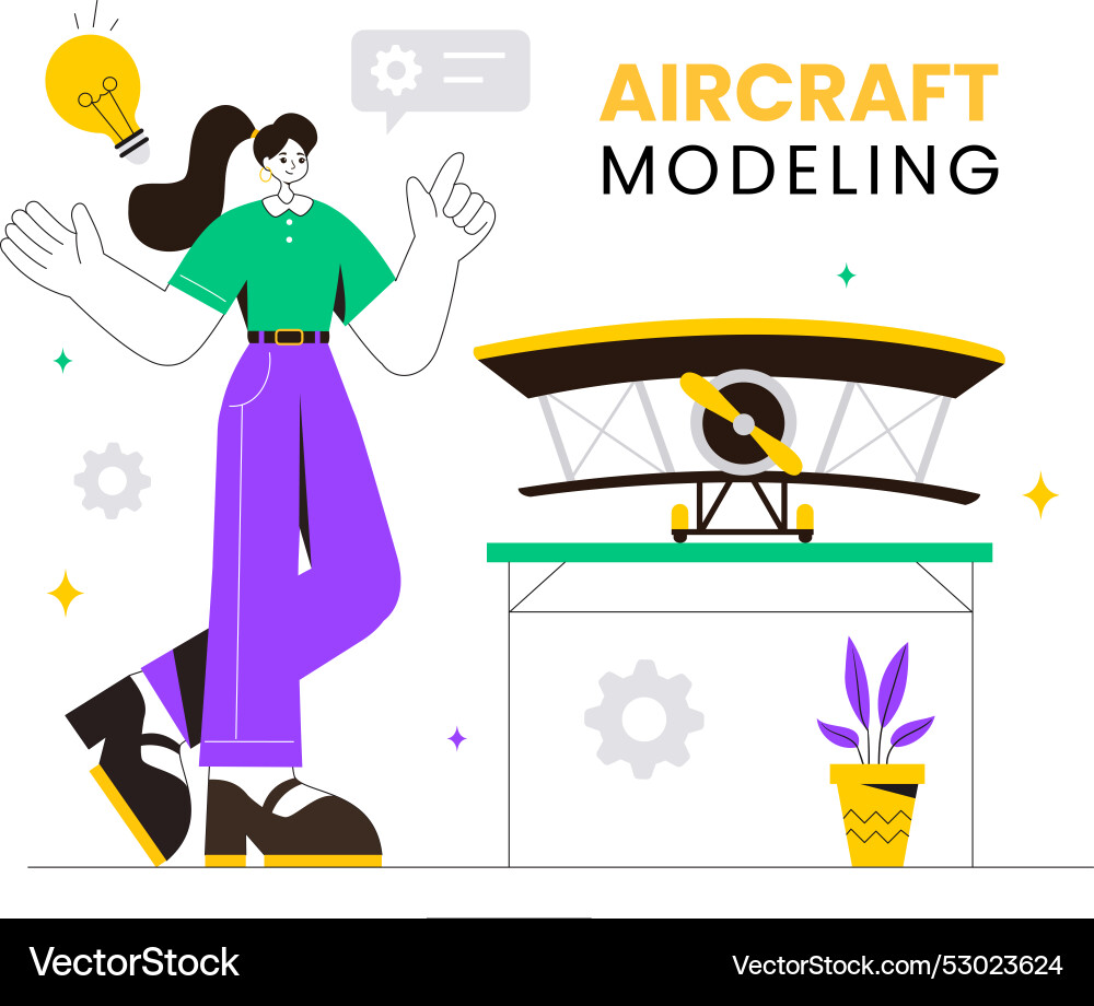 Aircraft modeling and crafting with assembling Aircraft modeling and crafting with assembling Vector Image