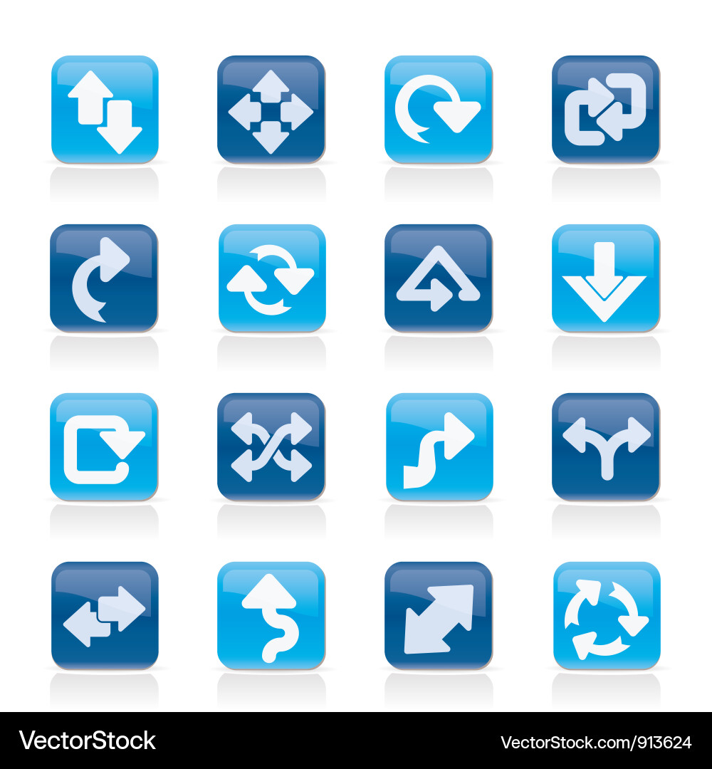 Arrow Icon Set - Diverse Styles Vector Image