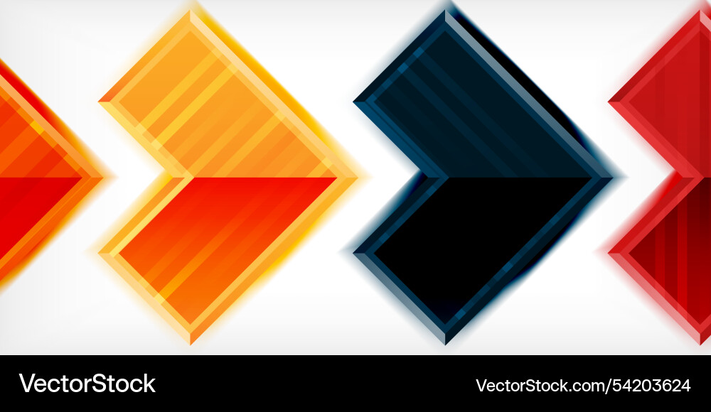 Arrow symbols created with 3d effects and line Arrow symbols created with 3d effects and line Vector Image