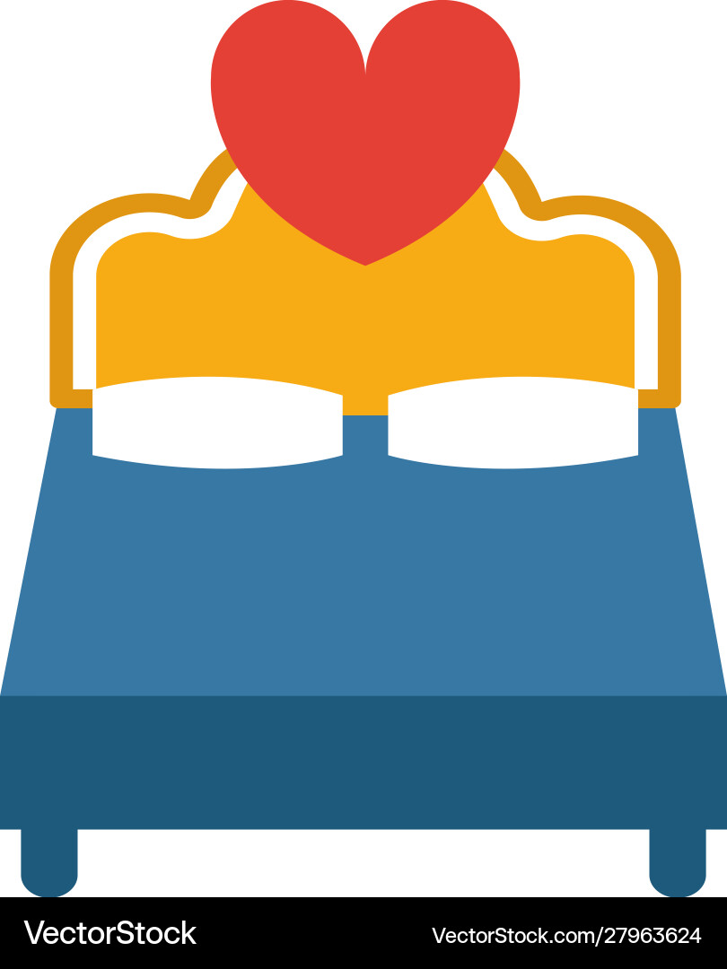 Badroom icon simple flat element from honeymoon Badroom icon simple flat element from honeymoon vector image