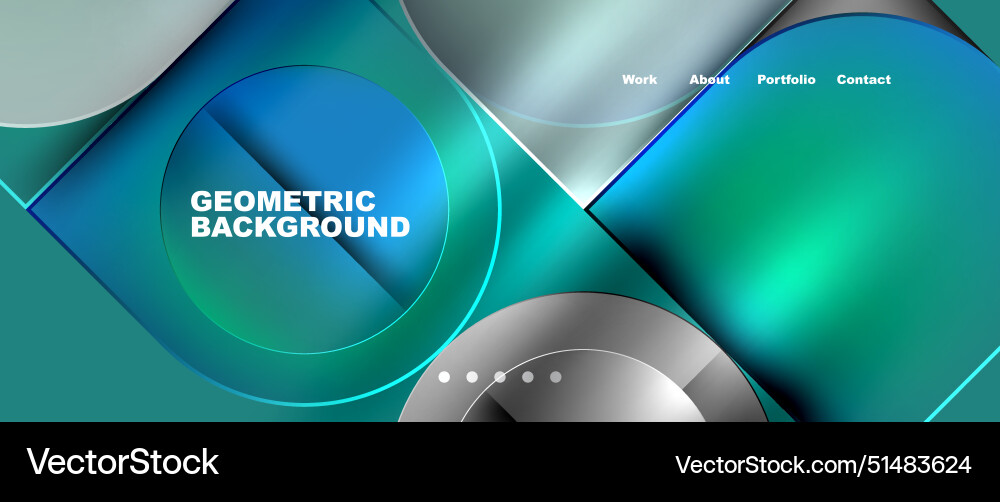 Bright colorful squares with round elements Vector Image
