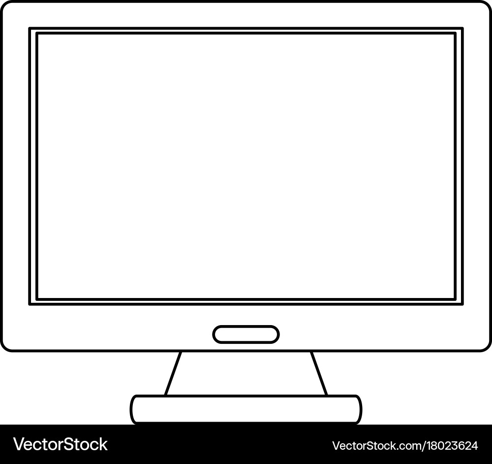 Computer monitor with blank screen icon image vector image