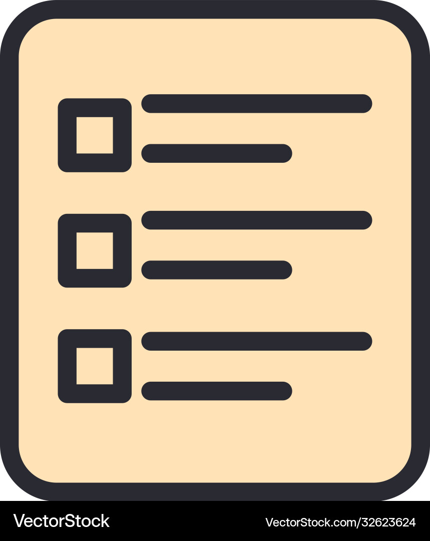 Document with options line and fill style icon Vector Image
