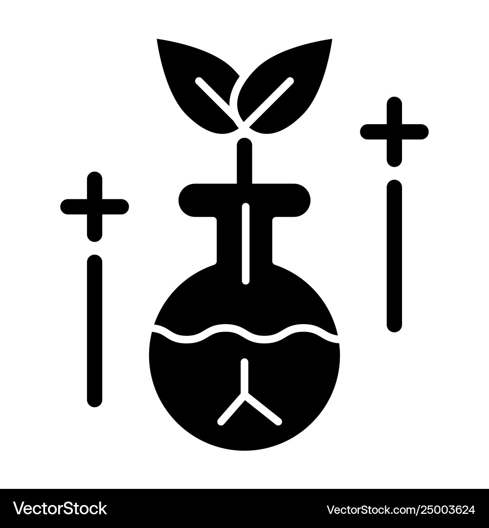 Flask with eco solution solid icon liquid Flask with eco solution solid icon liquid vector image