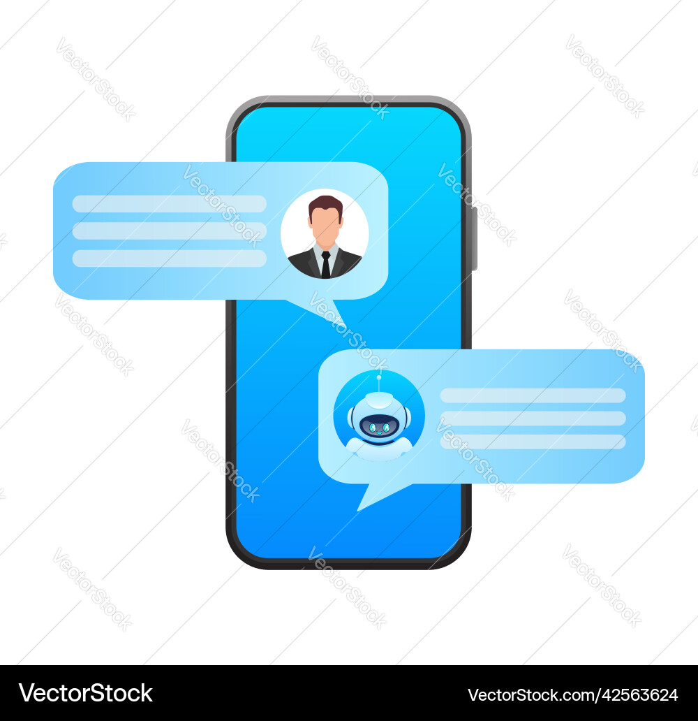 Flat chat bot for web design isometric Flat chat bot for web design isometric vector image