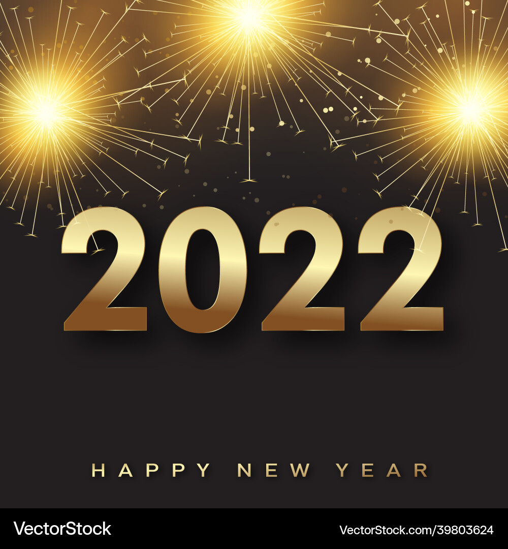 Happy new year card with glitter fireworks Happy new year card with glitter fireworks vector image