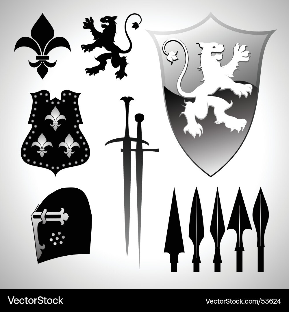 Heraldic set Royalty Free Vector Image - VectorStock