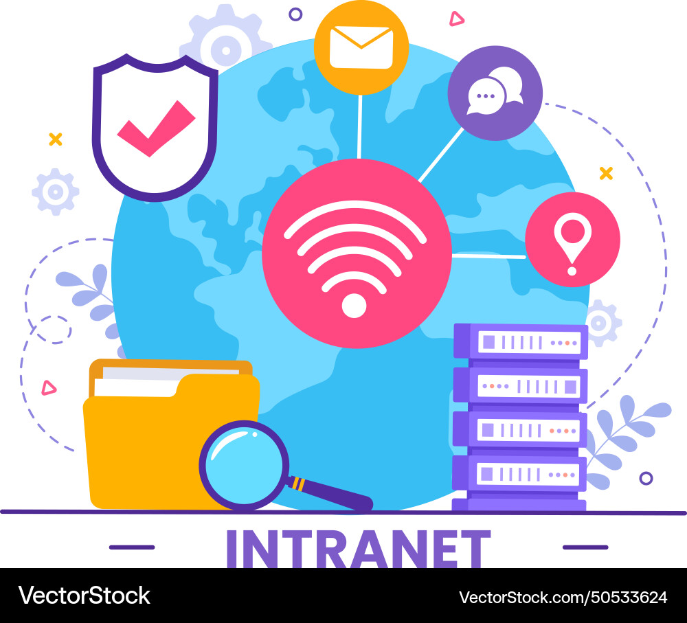 Intranet internet network connection technology Intranet internet network connection technology Vector Image
