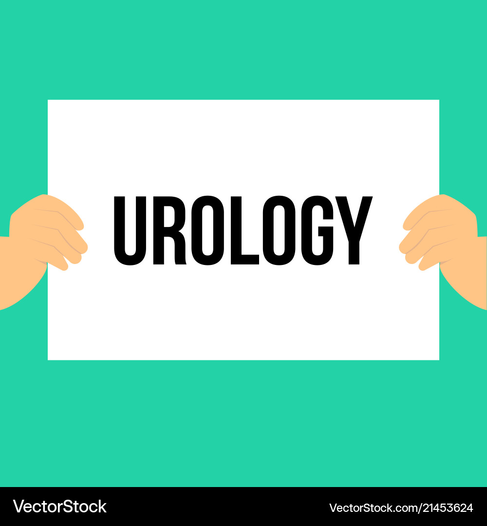 Man showing paper urology text Man showing paper urology text vector image