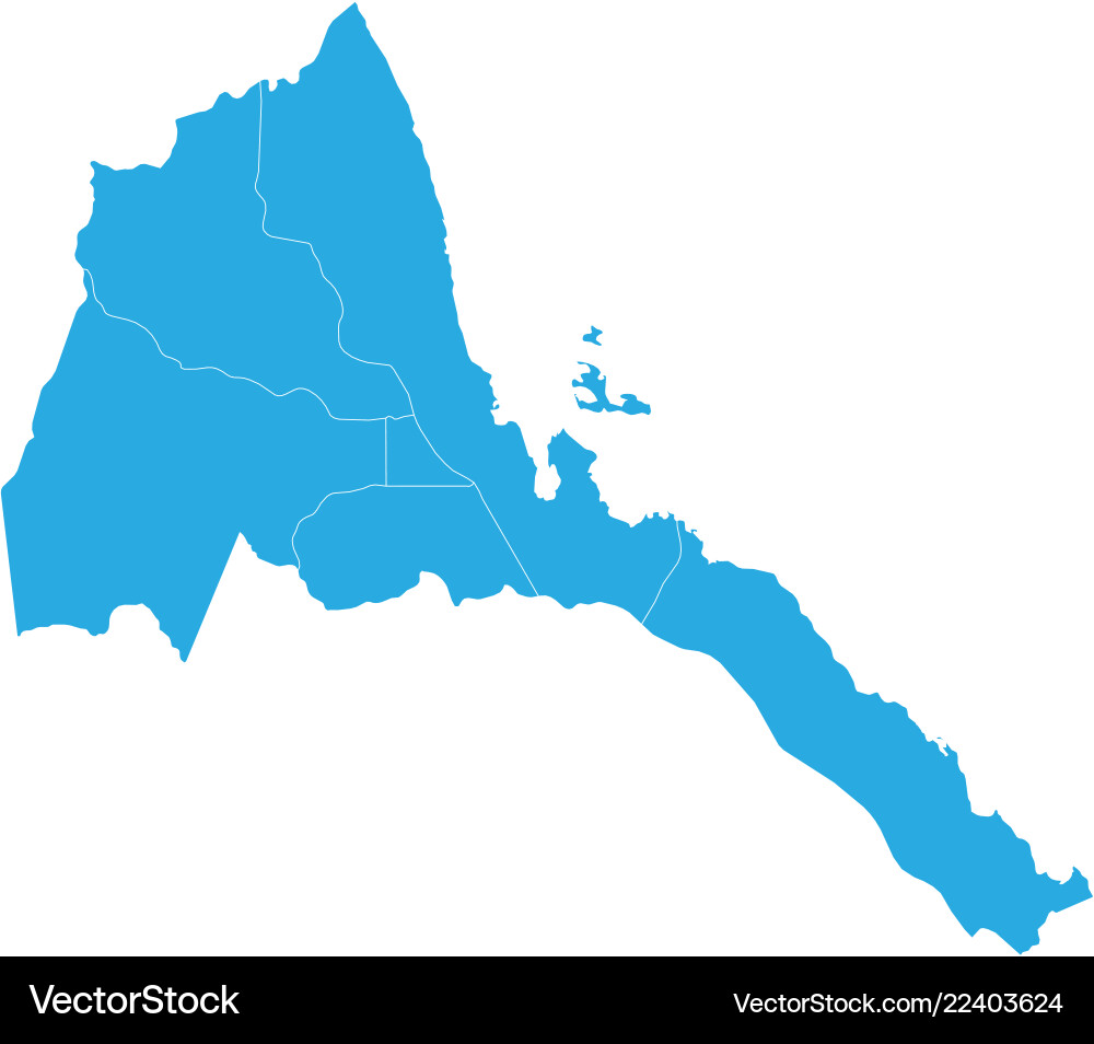 Map of eritrea high detailed vector image