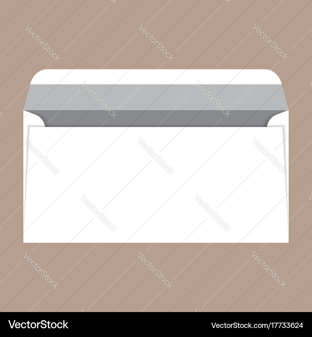 Open DL Envelope Mockup - Realistic Style vector image