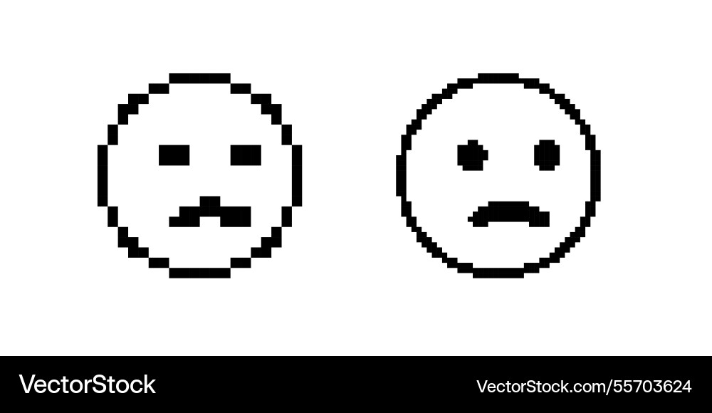 Pixel art faces displaying different expressions vector image