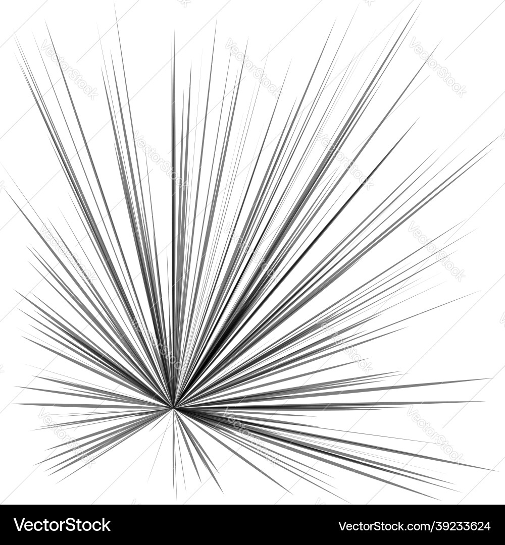 Radial radiating dynamic rays beams lines Vector Image