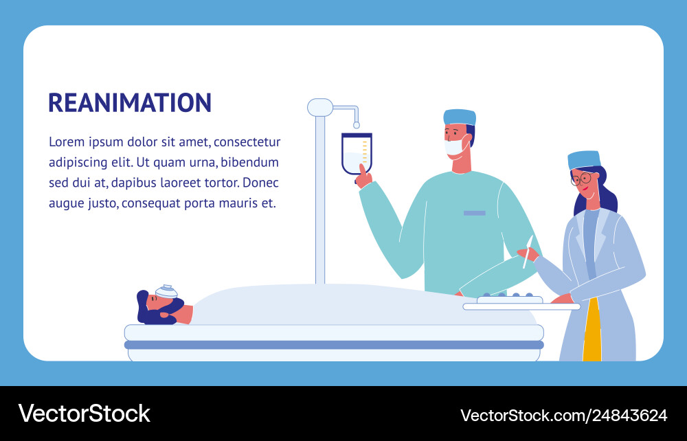 Reanimation flat template with text space Reanimation flat template with text space vector image