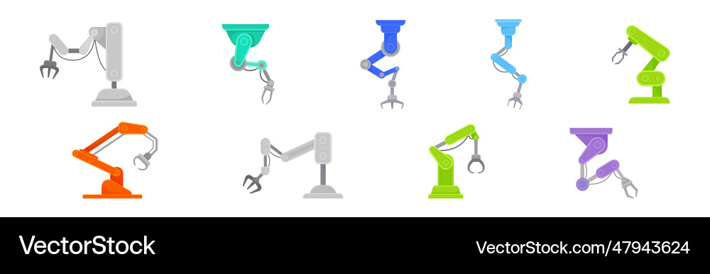 Robotic mechanical programmable arm with joints Vector Image
