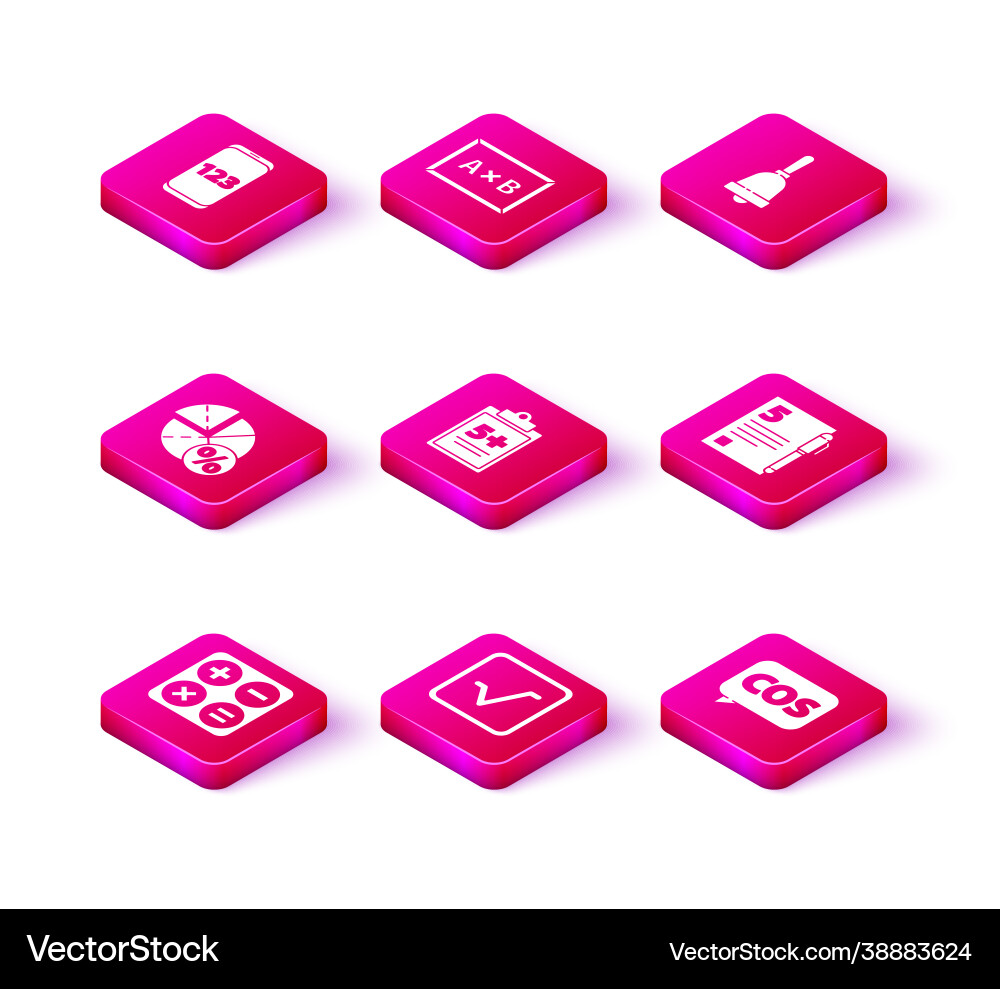 Set calculator square root graph schedule vector image