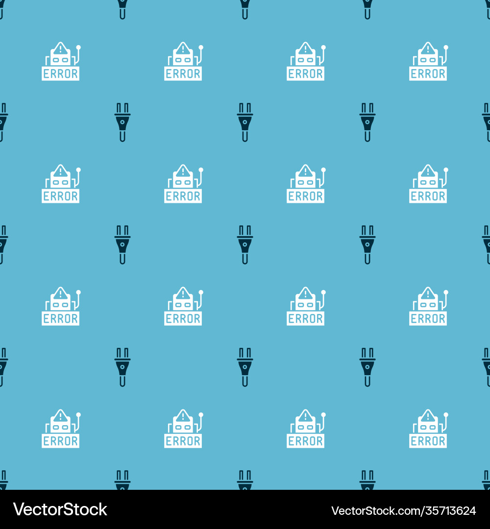Set electric plug and error in robot on seamless Set electric plug and error in robot on seamless vector image