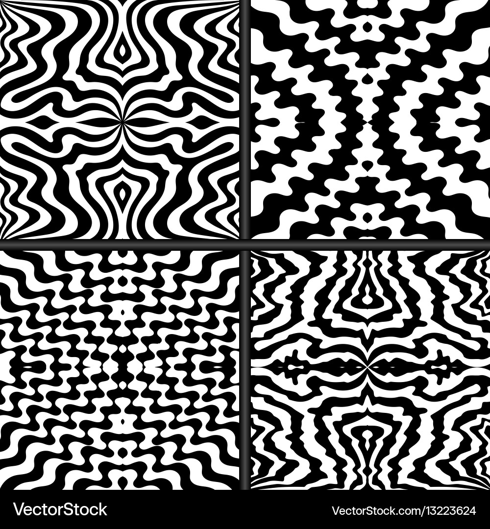Set of 4 abstract seamless patterns and textures vector image