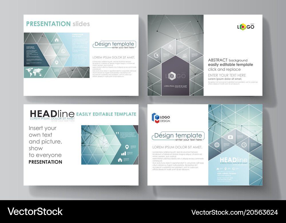 Set of business templates for presentation slides Vector Image