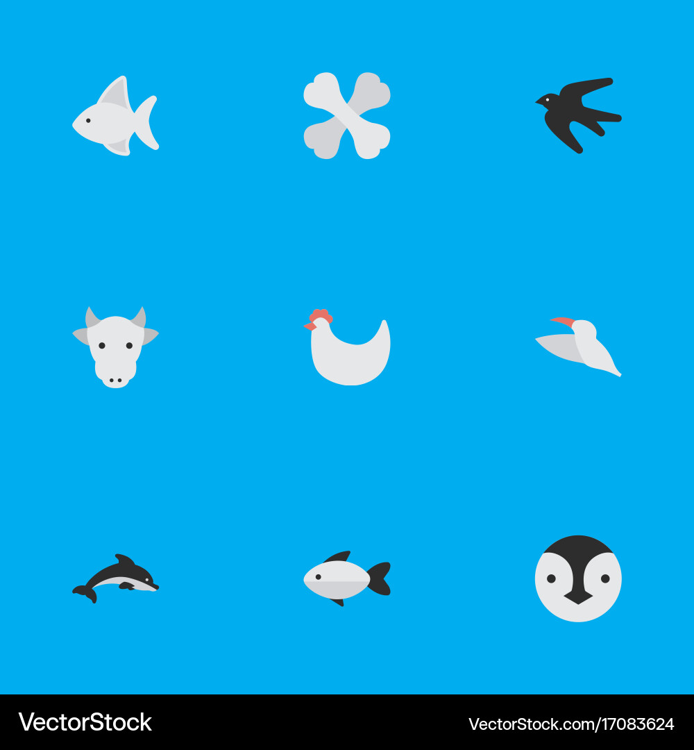 Set of simple zoo icons Vector Image