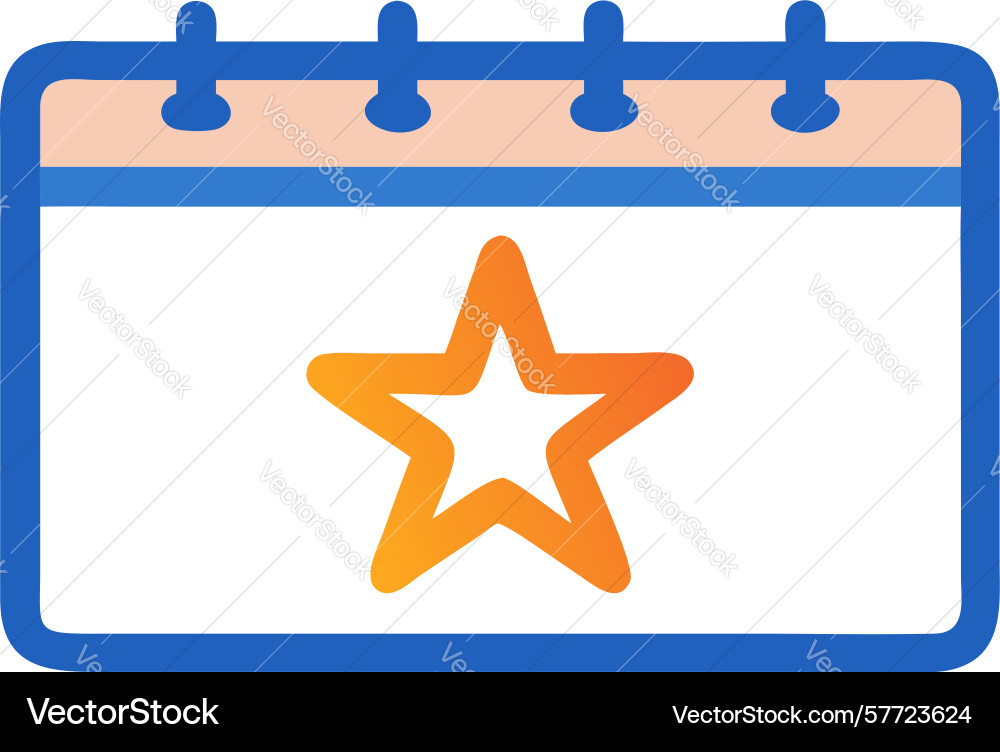 Starred event calendar icon for important dates vector image