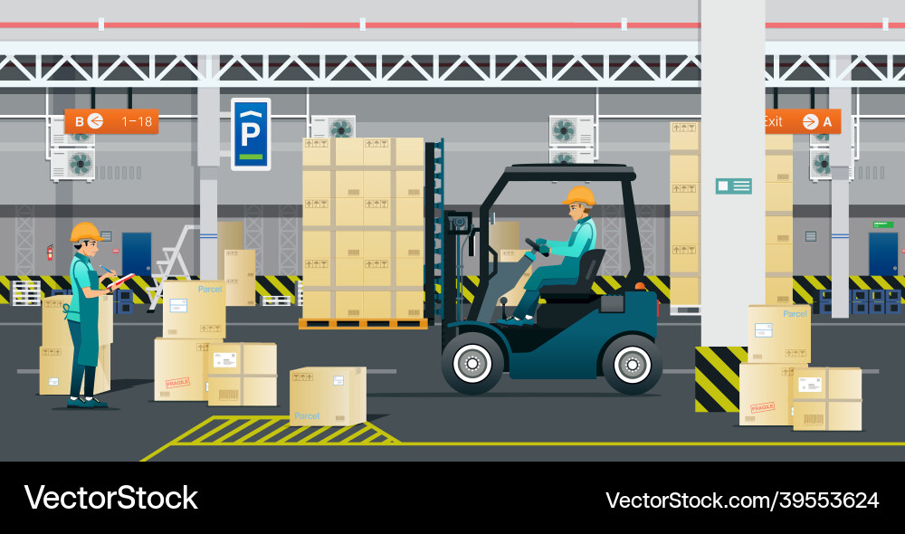 Warehouse interior vector image