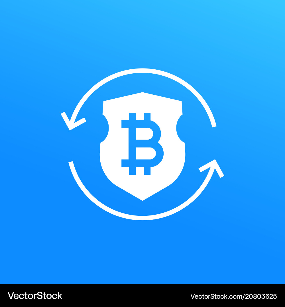 Bitcoin Secure Exchange Icon vector image