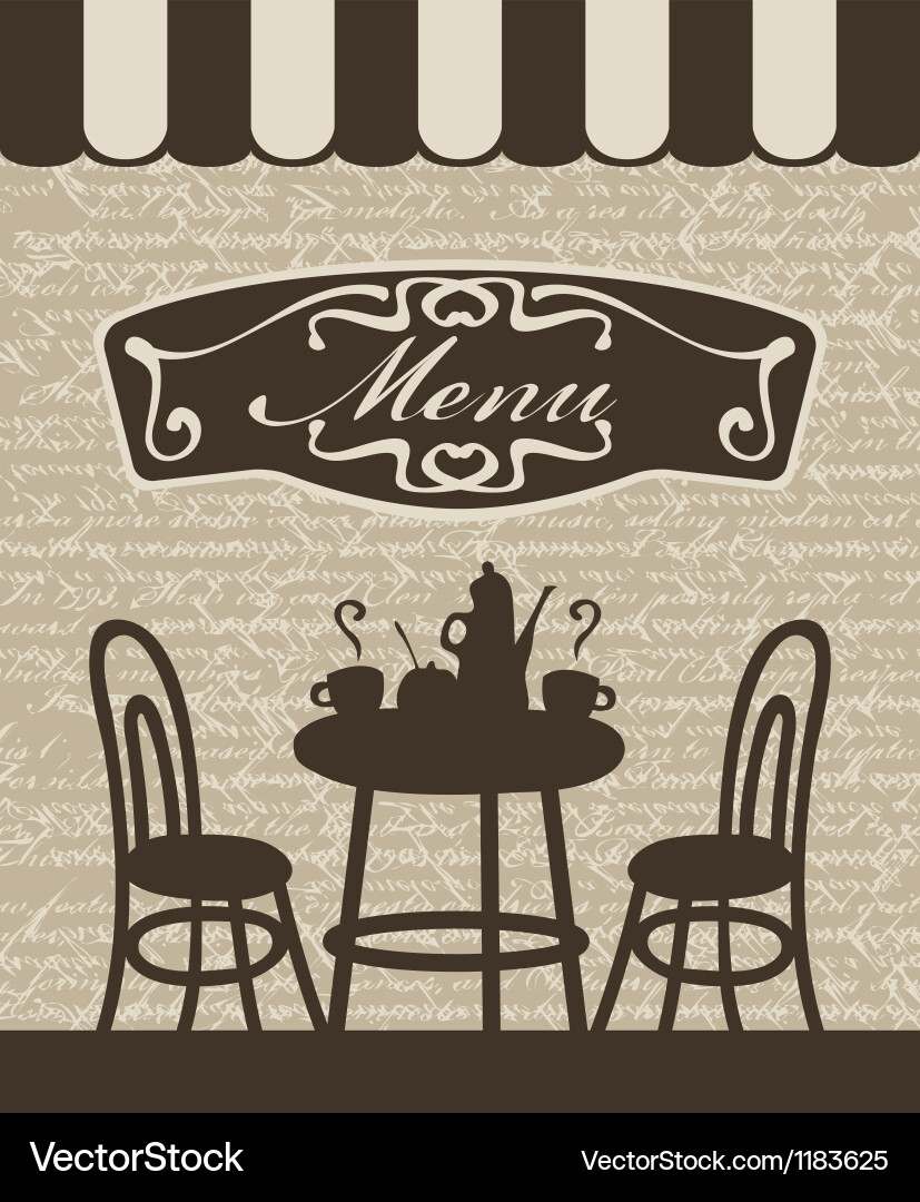 Cafe Menu with Table Setting Vector Image