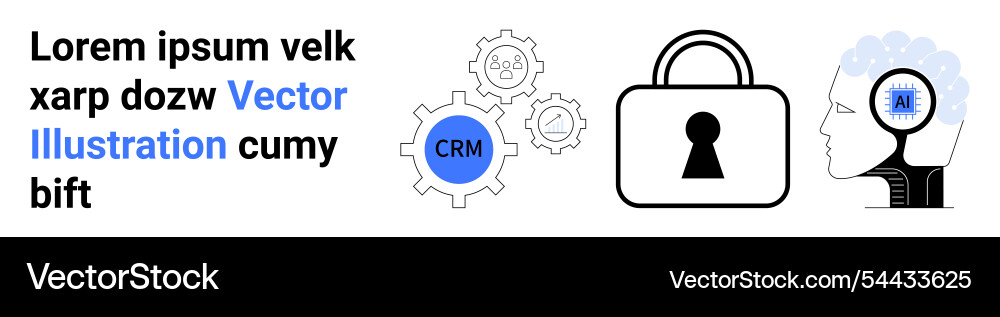 Crm integration and data security concept Crm integration and data security concept vector image