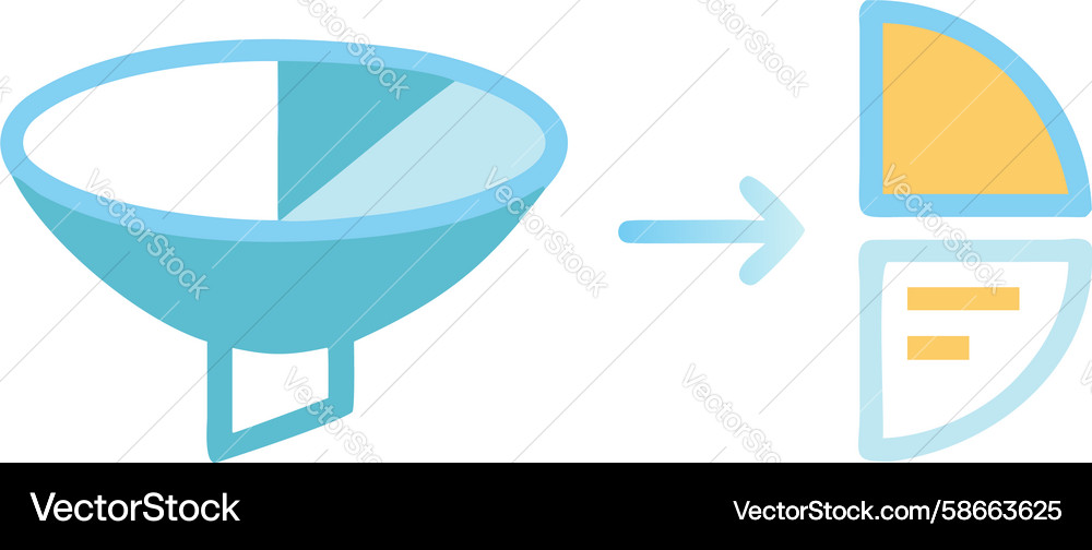 Data funnel conversion process icon analytics Vector Image