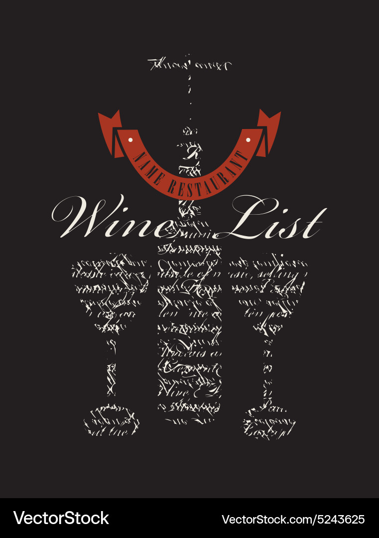 Elegant Wine List Script vector image