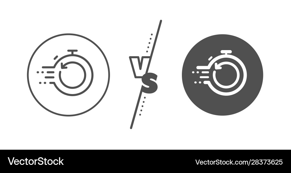 Fast recovery line icon backup data sign restore vector image