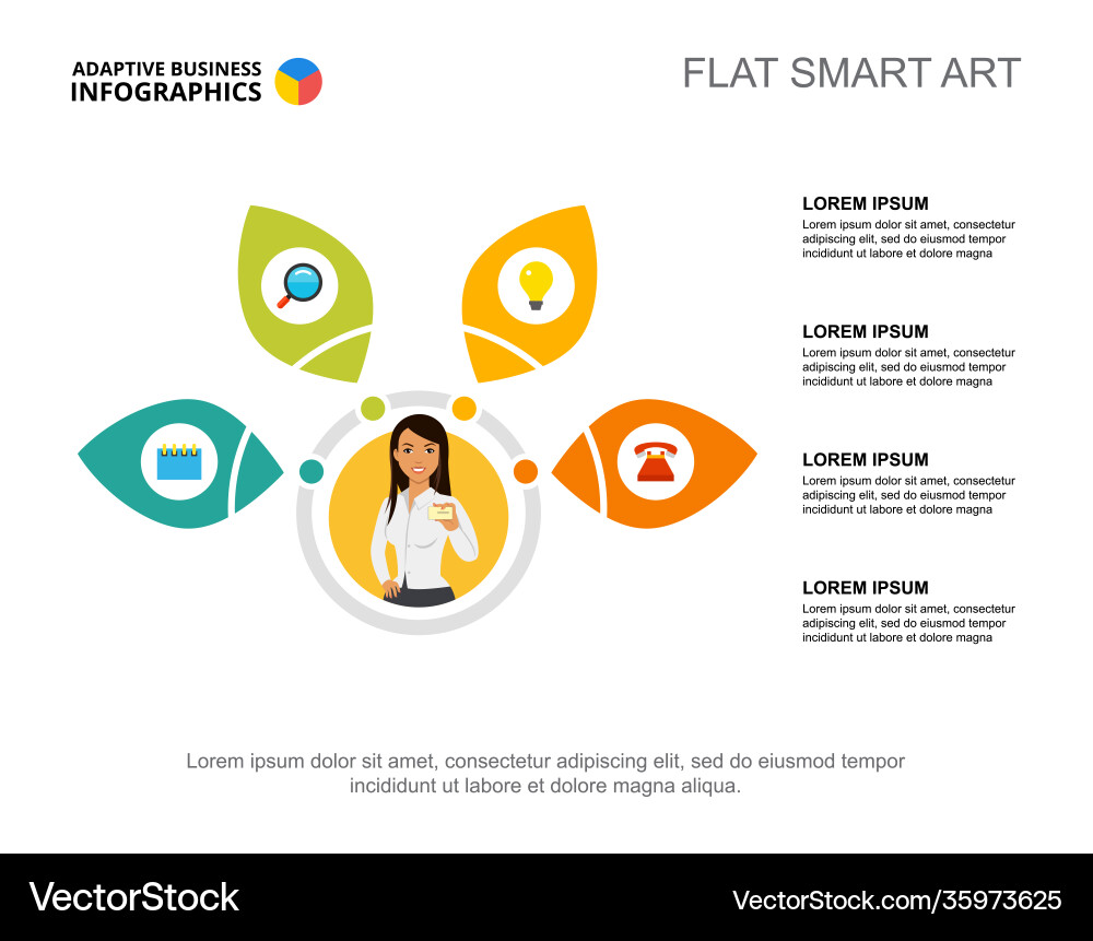 Four options list process chart template vector image