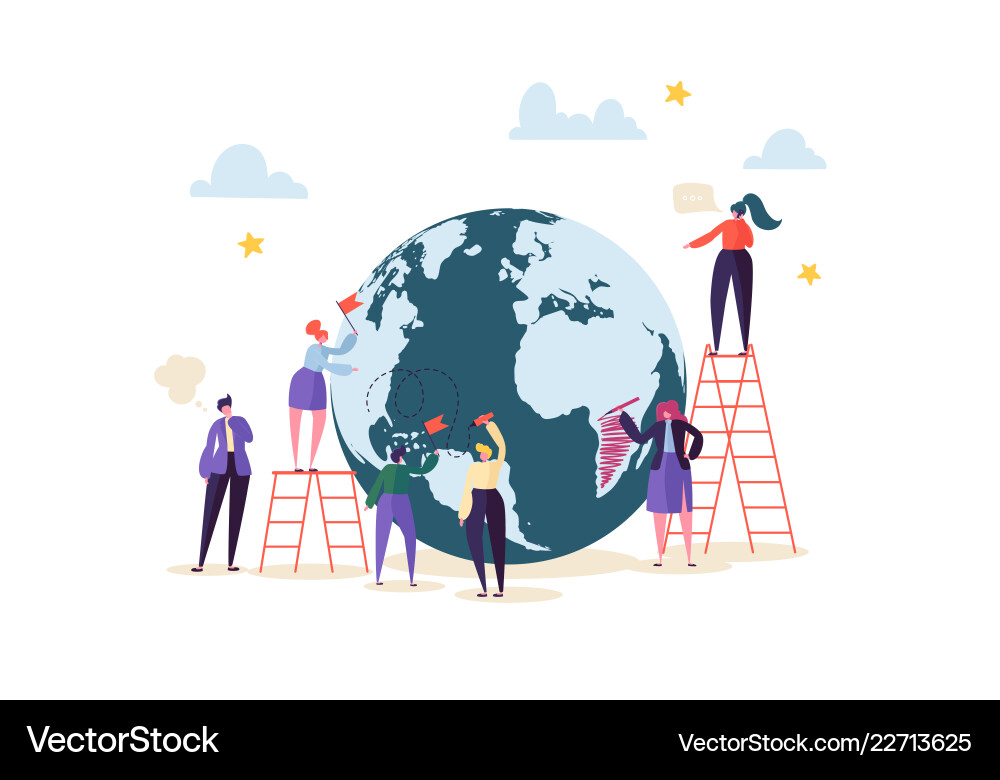 Global Business Team Collaboration vector image