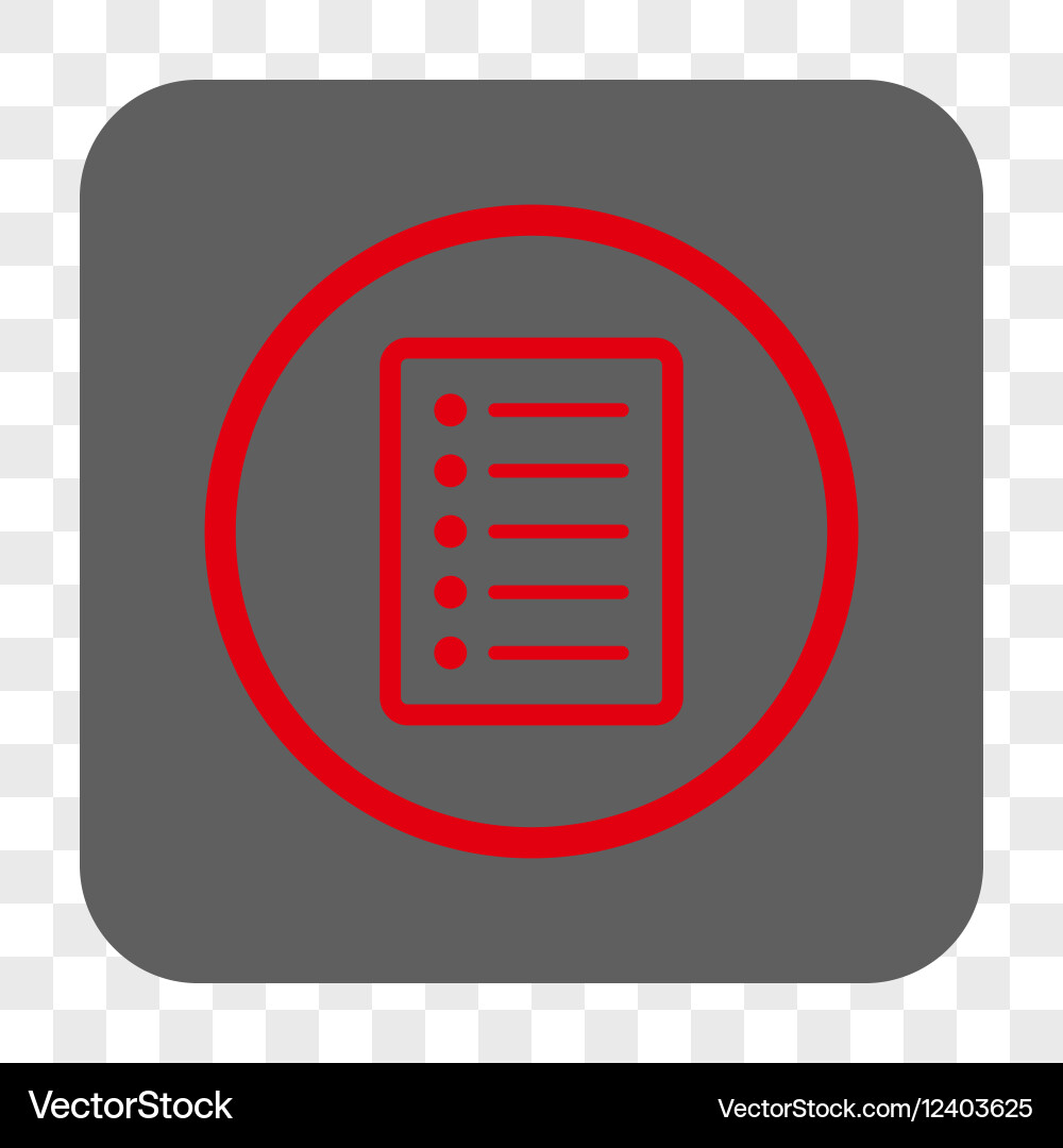 List page rounded square button Vector Image